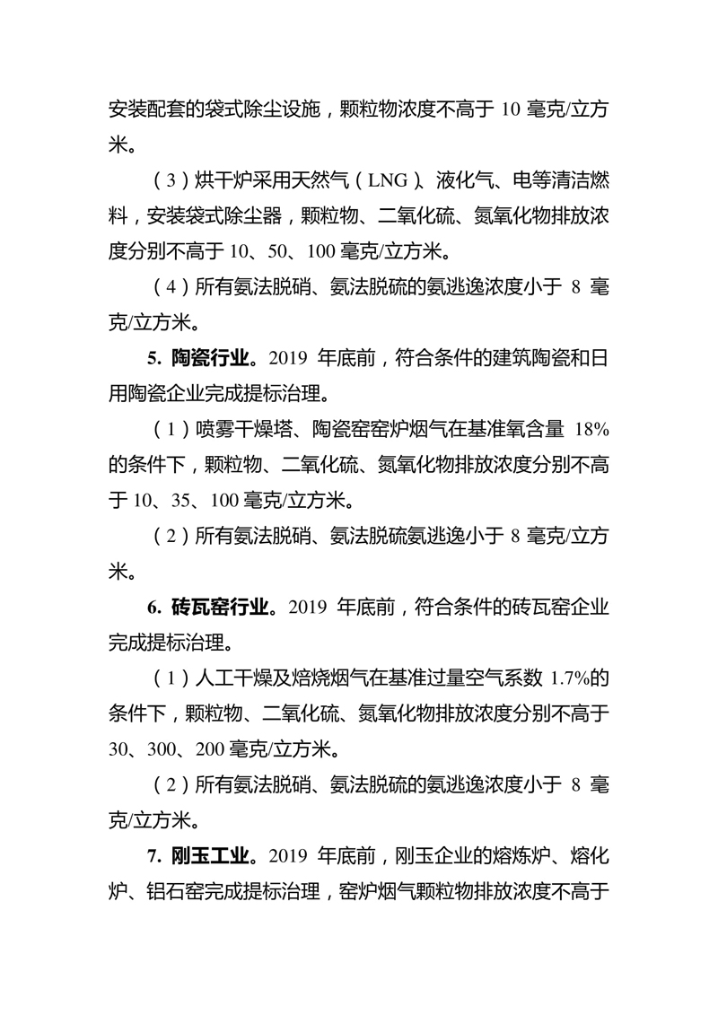 河南省 2019 年工业炉窑污染治理方案